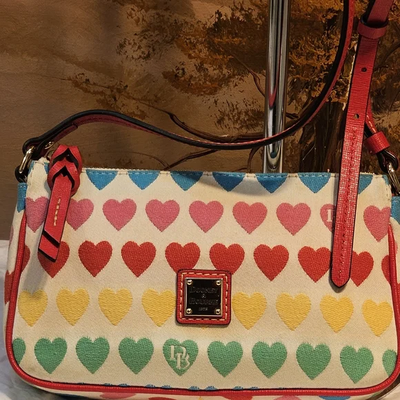 Dooney & Bourke Heart Pattern Multicolor Crossbody Bag - Picture 1 of 15